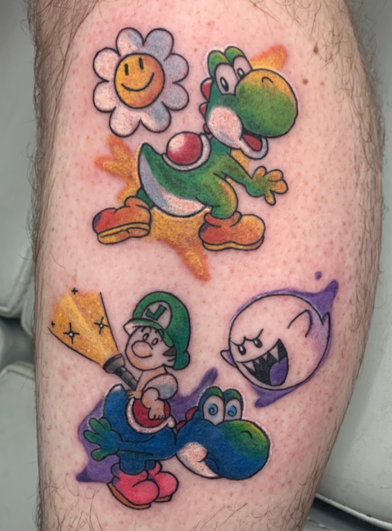 yoshi-baby-luigi-boo-color-tattoo